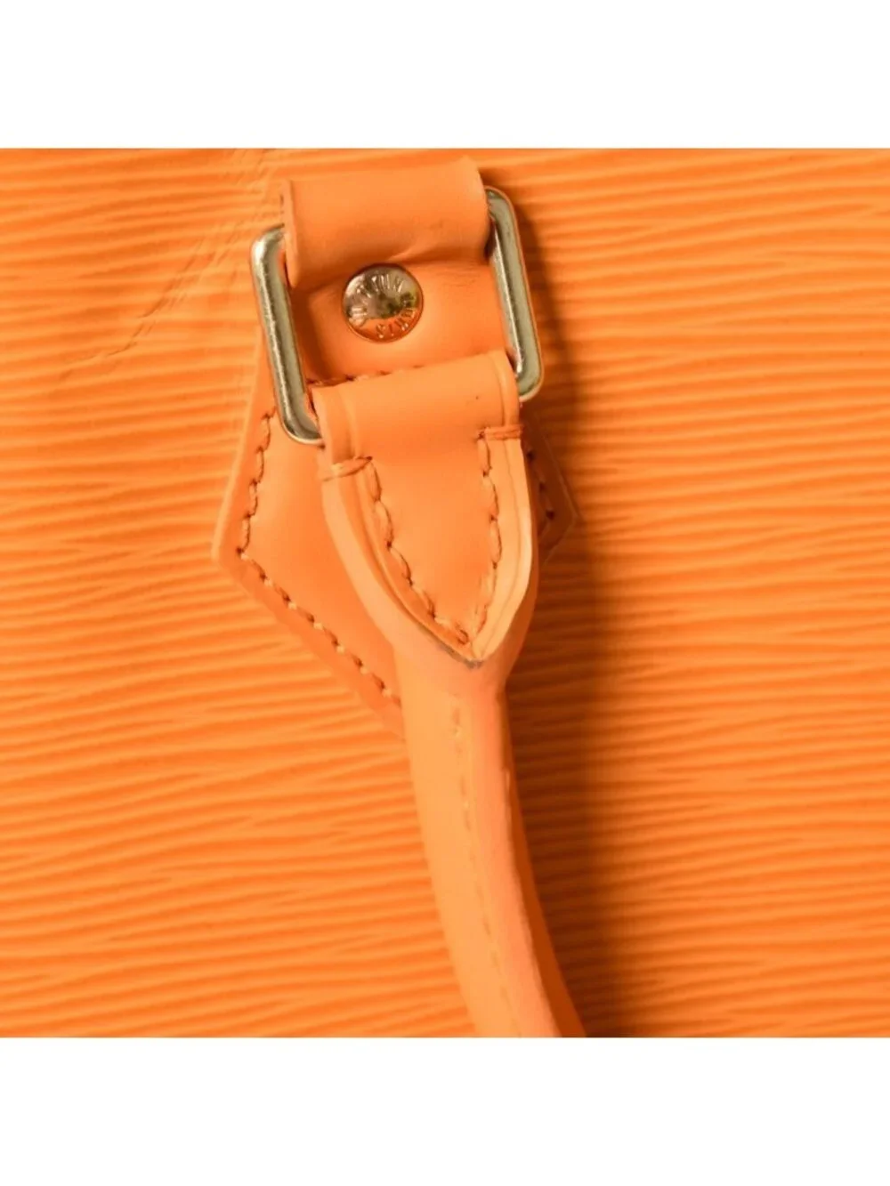 Louis Vuitton Sac Plat GM Tote Bag Business Square Shape Epi Leather Orange Gold